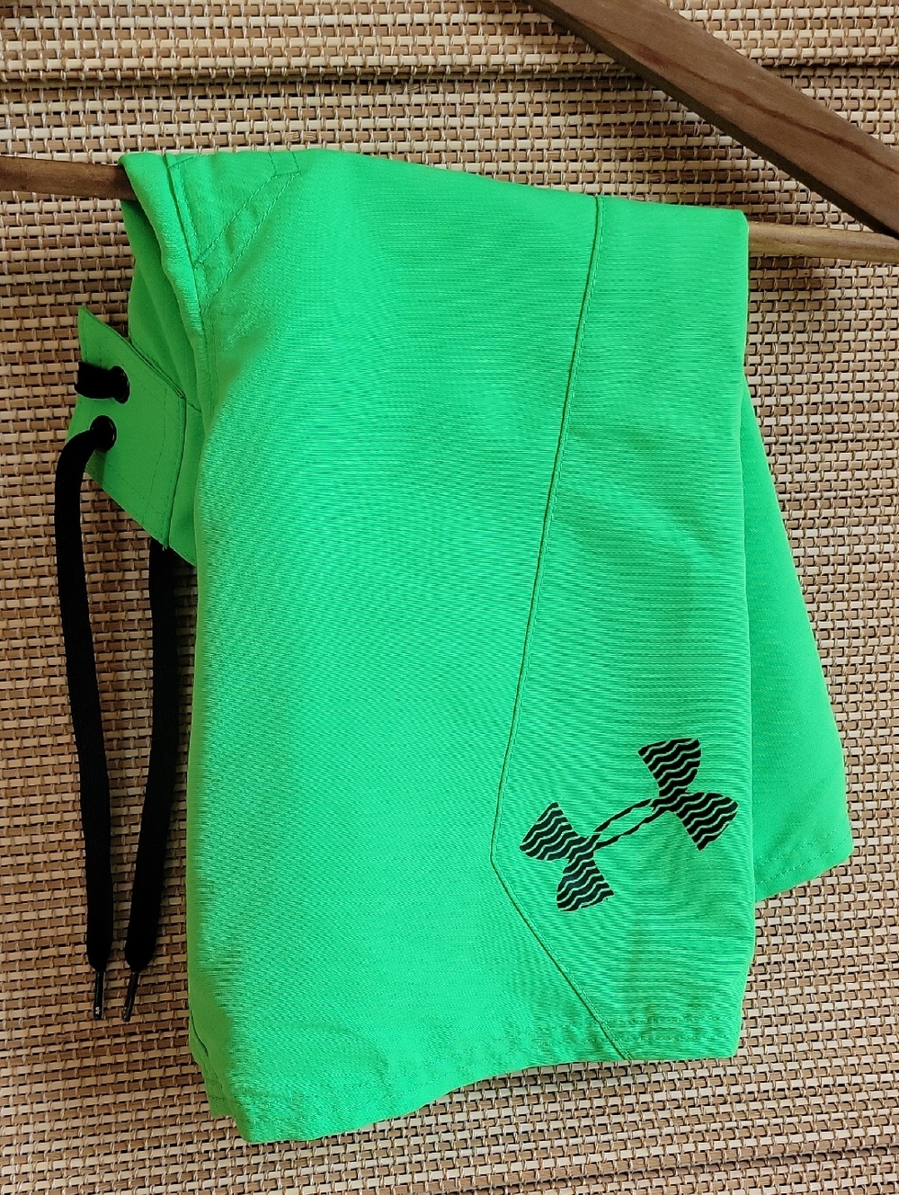 Under Armour Kids Bright Green Performance Shorts with Black Logo